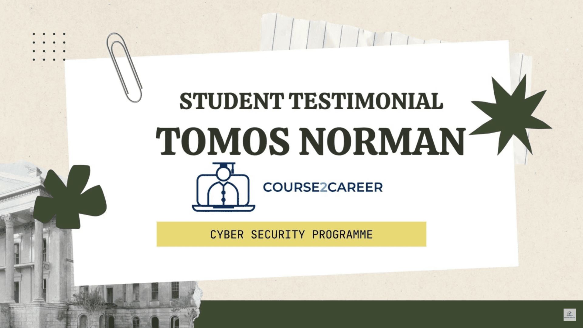 Case Study: Tomos Norman – Launching a Cyber Security Career with Course2Career